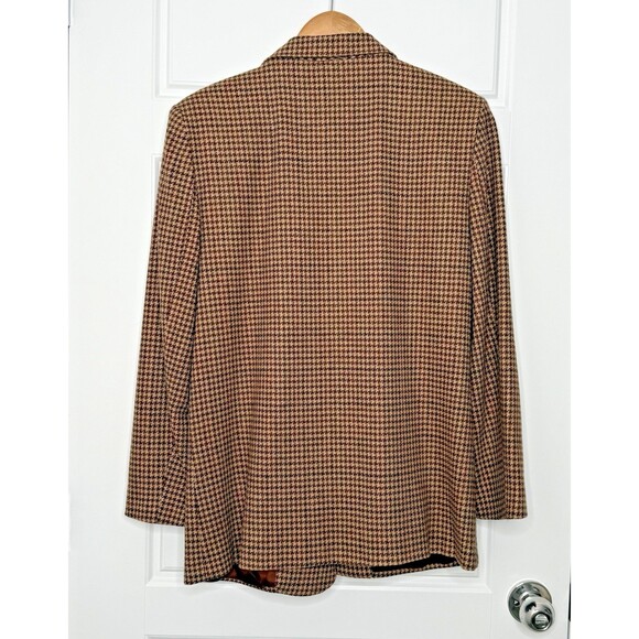 Vintage Alfred Dunner Women’s Blazer Size 8 Brown Houndstooth Wool Blend Lined - Picture 2 of 8